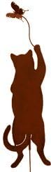 Cat with Butterfly Garden Stake, Memorial, Metal Yard Art
