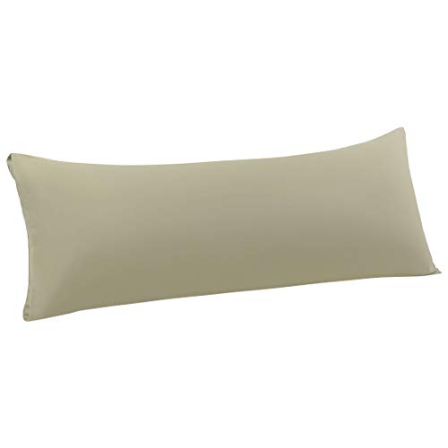 PiccoCasa Body Pillow Cover with Envelope Closure, Pillow Case for Long Bolster Pillow, Soft 110 Gsm Microfiber Body Pillow Covers Khaki Body(51cmx183cm)