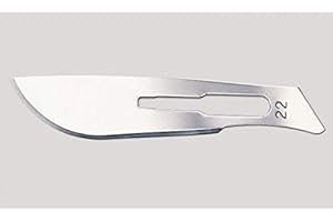 Disposable Surgical Scalpel Blades Sterile Size 22 High Grade Carbon Steel 2.1% 10xx Individually Foil Wrapped by P&P Medical Surgical (100)