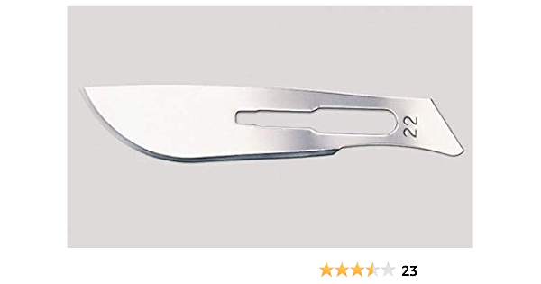 Amazon Com Disposable Surgical Scalpel Blades Sterile High Grade Carbon Steel 2 1 10xx Individually Foil Wrapped Size 22 Box Of 100 Industrial Scientific