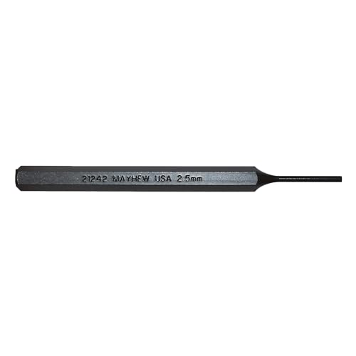 Mayhew Tools Furador de pino métrico 21242, 2,5 mm x 4-1/5.1 cm, acabamento de óxido preto