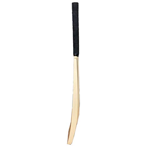 Zeepk Cricket Bat | Play Like The Pros | Adult Size, Cricket Tennis Ball Bat | Handcrafted Kashmir Willow with Durable Comfortable Rubber Grip Short Handle | Thick Edge Blade, 44mm, Light Weight 2lbs
