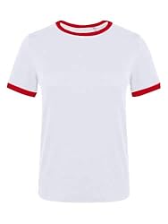 SOFIA'S CHOICE Women's Ringer Tee Summer Casual
