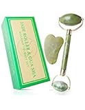 Jade Roller: Anti-Aging Face Massage Tool & Gua Sha Set for All Skin Types.