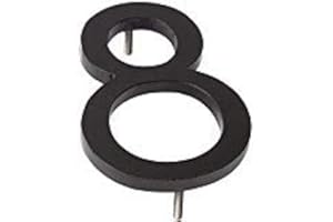Montague Metal Products MHN-06-F-BK1-8 Solid Aluminum Modern Floating Address House Numbers, 6", Powder Coated Black