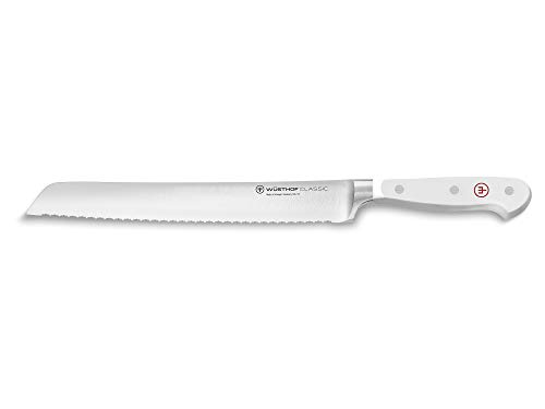 WUESTHOF Classic White 9 Double Serrated Bread Knife, 23 cm