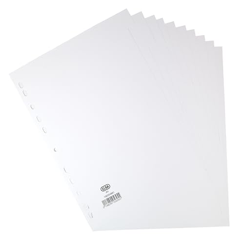Elba A4 10-Part Card Divider - Manila White, Multi-Punched, 160gsm