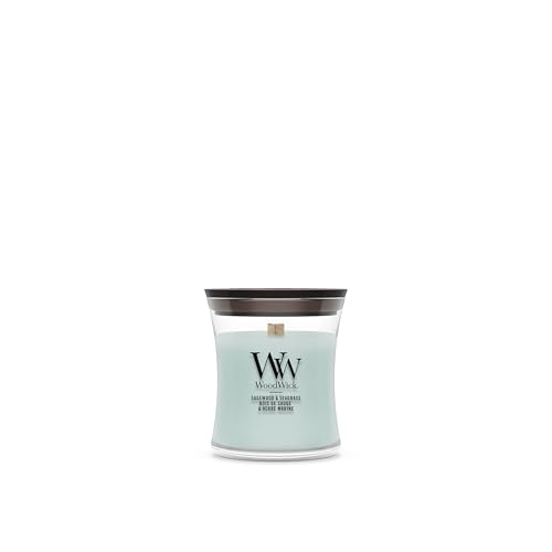 WoodWick | Mini Candle | Sagewood & Seagrass | Great Gift for Women