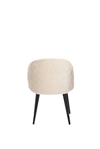 Elle Decor CHR10016A Elle Décor Cami Chair, Vanity, Cream Faux Fur - Thumbnail 4