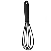 1Pc Black Mini Silicone Whisks,Non-Stick Whisks,Milk and Egg Beater Blender,Hand Egg Mixer,Kitchen for Cooking, Baking, Mixing,Stirring,Cooking Utensils,Kitchen Dining (6.7inch)