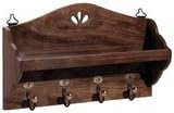 French Country Coat Rack with Shelf &amp; 4 Hooks