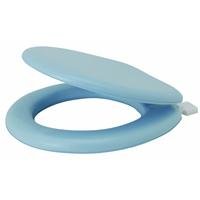 Mayfair 13 034 Deluxe Soft Toilet Seat, Round, Light Blue