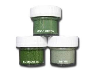 Petal Dust Set of 3 Moss Green/Evergreen / Thyme
