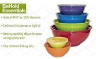 BaHoki Essentials 6 piece Serving Nesting Melamine Mixing Bowls with Lids Set for Kitchen, Air Tight, BPA Free, Stackable