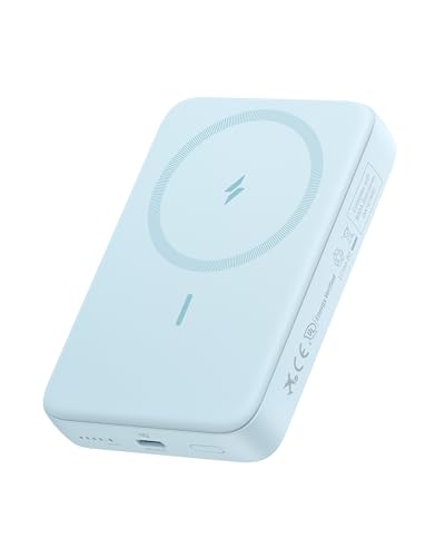 Anker Zolo magnetische Powerbank, kompaktes 10.000mAh Ladegerät mit 30W Max. Schnellladen, kabellos und portabel, hautfreundlicher und robuster Akku,