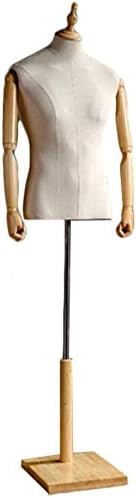 トルソー マネキン レディース 和装 メンズ 木製ベース ディスプレイ 男性マネキンテーラーダミー高さ調節可能着脱式マネキンモデルの小道具表示スーツ衣料品店 洋裁用 マネキン トルソー Color A Size Medium Pswconcept Pl