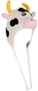 Earth Divas WC-6 Wool fall Winter Fleece Lined Kids Girls Hat,Animal Design Cap