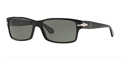 Persol Sunglasses Black Frame, Green Lenses, 58MM - Thumbnail 6