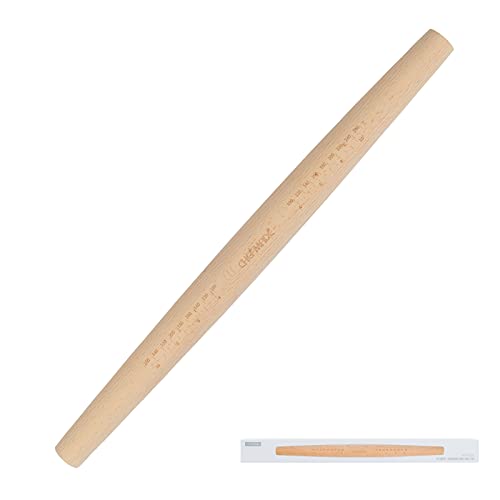CHEFMADE 18Inch Wooden French Rolling Pin for Baking Pizza Dough, Pie & Cookie Essential