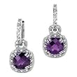 10kt. White Gold, Amethyst & Diamond Fashion Earrings