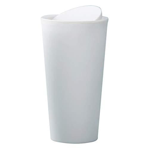 Pulison Mini Trash Can Skinny Trash Can â€“ Sleek & Stylish Bathroom Trash Can Small Garbage Can Wastebasket for Narrow Spaces at Home or Office (Beige)