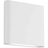 Kuzco Lighting Slate 6" All-Terior Wall Light | White Finish (Universal Voltage) | Frosted Glass Diffuser | Modern Indoor/Out