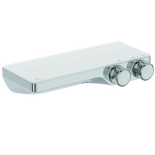 Ideal Standard A7329AA Ceratherm S200 Brausethermostat Aufputz, mit Glas-Ablage, Dusche Duscharmatur Duschthermostat, Chrom