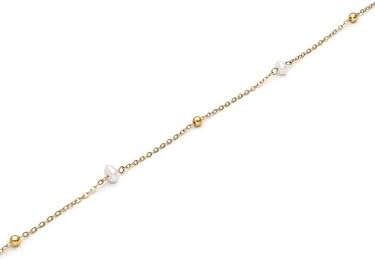 Tornozeleira Feminina Little Pearl Steel Dourada