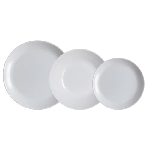 Luminarc 736649 Arc Diwali Dinner Set, Opal,Grey,18-Piece