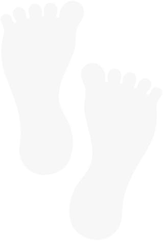 LiteMark Removable Barefoot Footprint Stickers, Medium, Matte Finish Vinyl Event Decals, White, 7 Inch, Pack of 6 Pairs