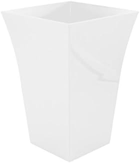Milano Large White Flared Planter Tall Gloss Plastic Garden Patio Plant Pot 44cm