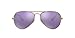 Ray-Ban RB3025 Aviator Classic Flash Mirrored Sunglasses, Brushed Bronze Demi Shiny/Violet Mirror, 58 mm