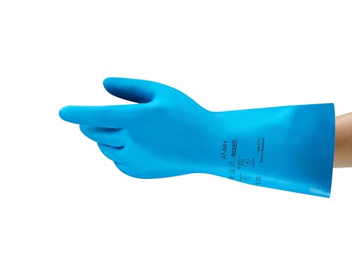 Ansell VersaTouch 37-501 Nitrile gloves, chemical & liquid protection, Blue, Size 7.5 (Pack of 12 pairs)