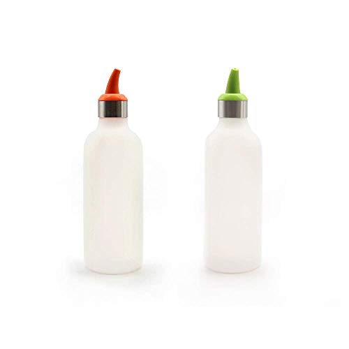 4 Pack Sauce Ketchup Bottles - 15 OZ Plastic Squeezing Bottle with Tips - Perfect for Ketchup, Sauces, Dressings, BBQ, Condiments, Arts and Crafts - BPA Free