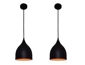 R@DIANT Round Black LED Hanging Light (Set of 2pcs)