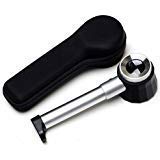 KKmoon 10X Handheld LED Optical Glass Magnifier with Scale Magnifying Jewelry Loupe