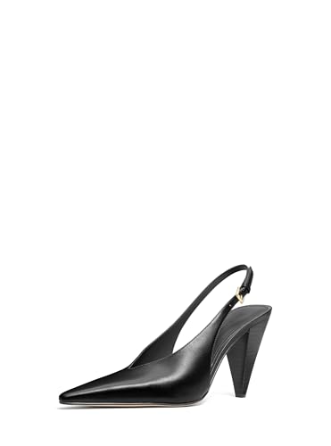 Michael Kors Women's Electra Sling Pump, Black/Vachetta Leather, 5