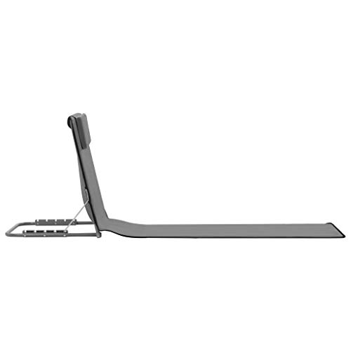 vidaXL 2X Strandmatte Klappbar Grau Sonnenliege Strandliege Gartenliege Liege – Bild 4