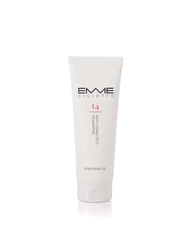EMMEDICIOTTO 14 SHAMPOO 250 ml. Wheat proteins, next generation sunscreens and the delicate way to clean hair, maintaining the longest lasting and brightest colour