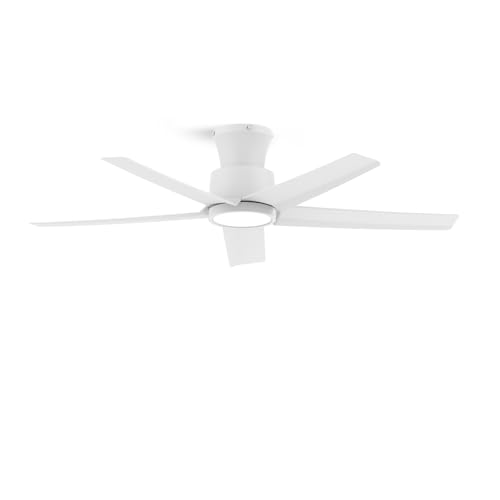 ocioc - Ventiladores de techo de 44 pulgadas con luces y mando a distancia, ventiladores de techo regulables con motor CC silencioso reversible, montaje empotrado, 3CCT, ventilador de techo blanco