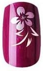 Bundle 3 Items : Party Nails Pre-glued 2x Sets of 12 Nails Each Pack Total of 24 Nails in Color Marroon Flower #88037 + A-viva Eco Nail File