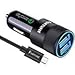 Samsung Galaxy S8 Car Charger, Samsung Car Charger Fast Charging with Quick Charge 3.0 & 5V 2.4A Ports & 6 Ft USB C Cord Compatible for Samsung Galaxy S9 Note 8 LG V30 V20 G6 G5 HTC