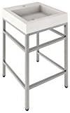 Aquabrass ABCBA1119WPC Alto Free-Standing Console With Square Lugano Basin - 1 Hole White/Chrome