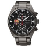 Seiko FCB Barcelona Chronograph Black Dial Black Ion-plated Mens Watch SNN267
