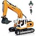 DOUBLE  E 17 Channel Full Functional Remote Control Truck Metal Shovel RC Excavator with 2 Bonus Drill and Grasp