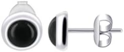 Gem Avenue 925 Sterling Silver Black Onyx 5mm Post back Stud Earrings