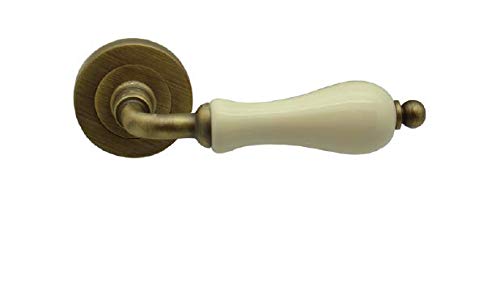 JDEL Manilla Set Beige with Rosette, Porcelain and English Leather, 0