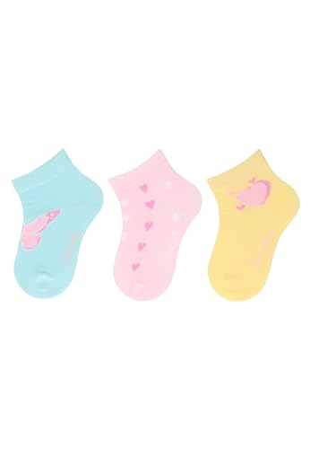Sterntaler Lot de 3 Paires de Chaussettes Courtes Cœurs, Turquoise Clair, 15/18 Fille