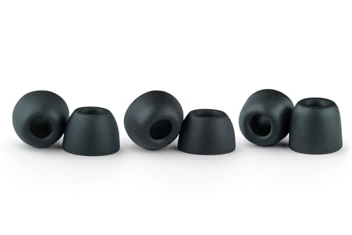 Comply 500 Core Series Memory Foam Replacement IEM Ear Tips, Variety, Black