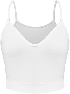 Women's Basic Sexy Sleeveless Tank V Neck Cute Summer Cami Crop Top
